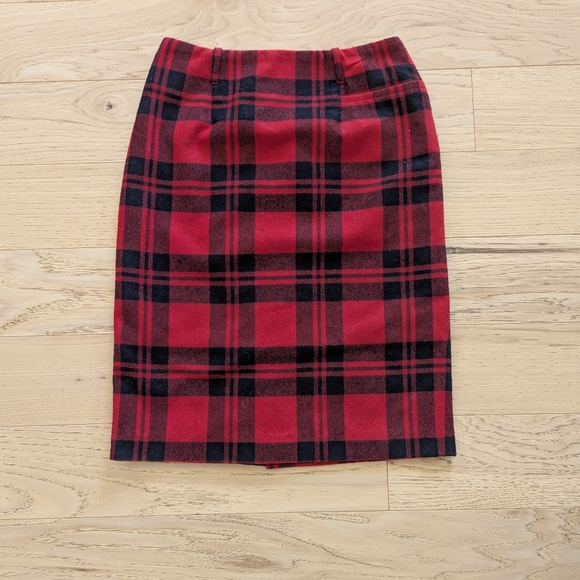 Kenzo Dresses & Skirts - Album by Kenzo Vtg Wool Cashmere Blend Plaid Pencil Pocket Skirt Sz 42 Academia
